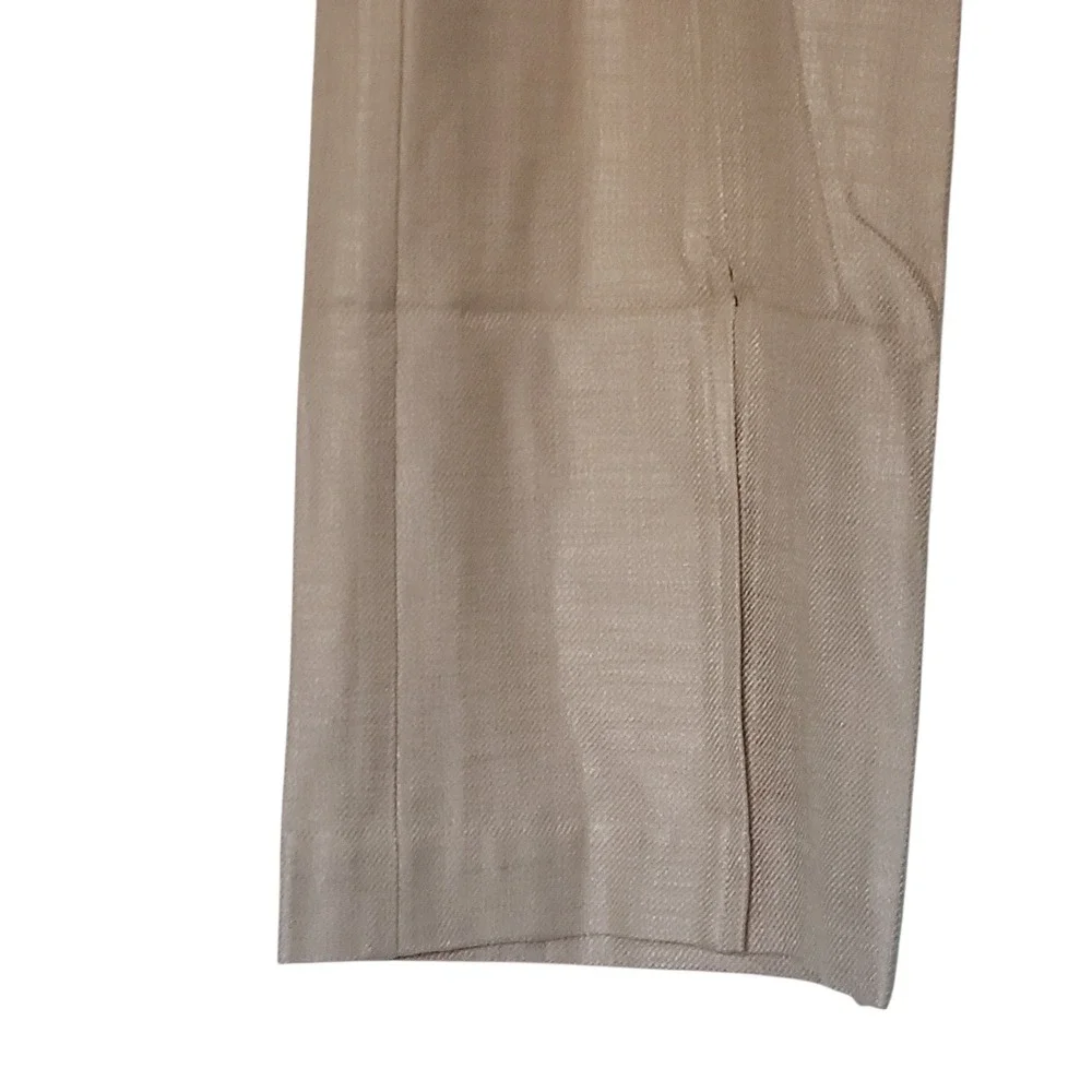 NWT TRINA TURK Tan High Rise Straight Leg Front Slit Cropped Pants Sz 8‎ - Picture 5 of 8